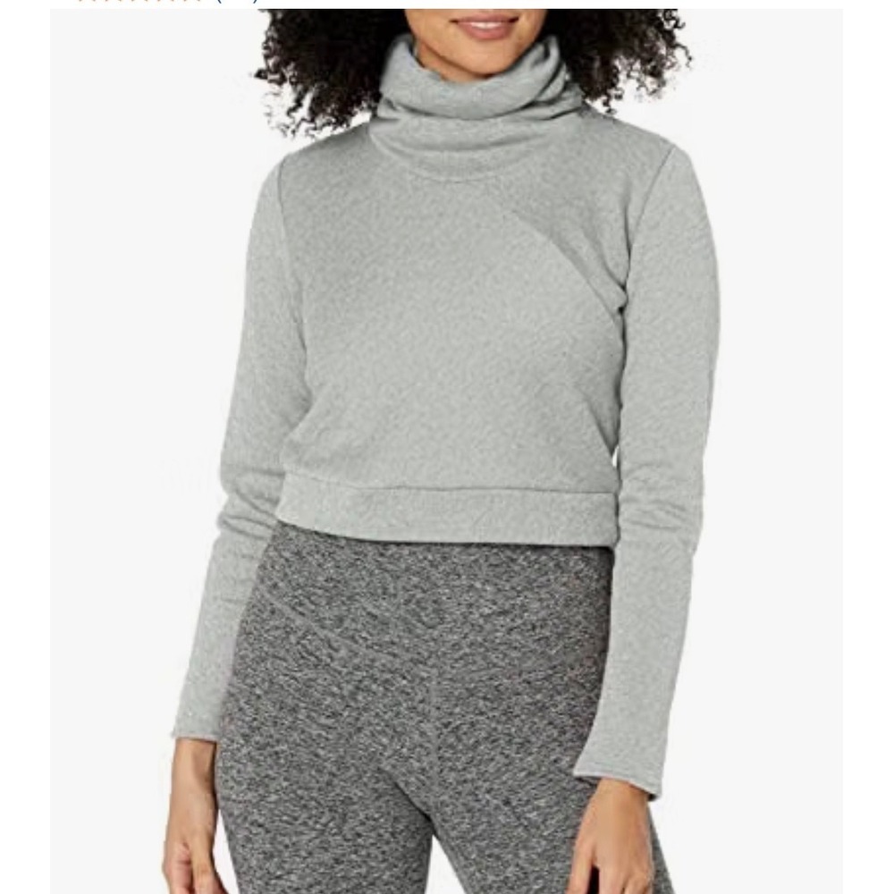 Alo Yoga Haze Pullover Funnel Neck Cropped Sweatshirt